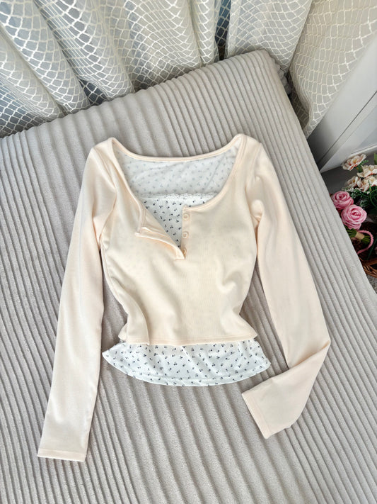 Layered Full Sleeve Built-in Bra Top