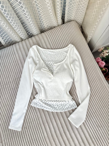 Layered Full Sleeve Built-in Bra Top