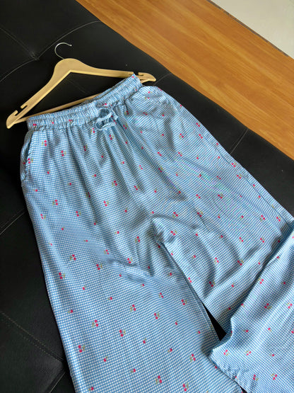 Blue Cherry Striped Pants