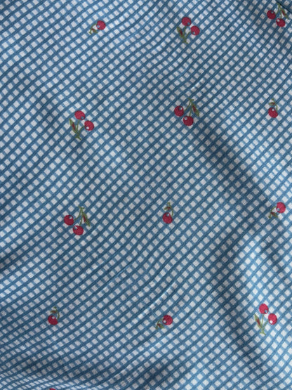 Blue Cherry Striped Pants