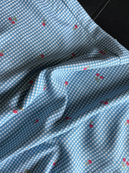 Blue Cherry Striped Pants