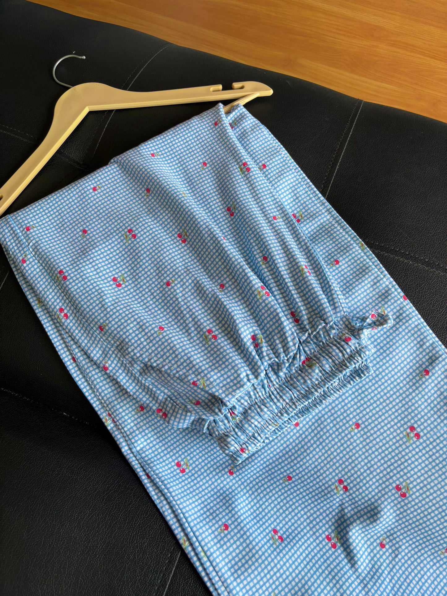 Blue Cherry Striped Pants