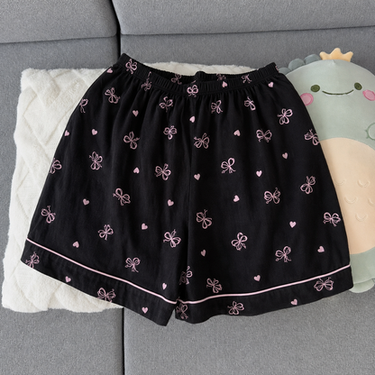 Black Bow 3 Piece Night Suit