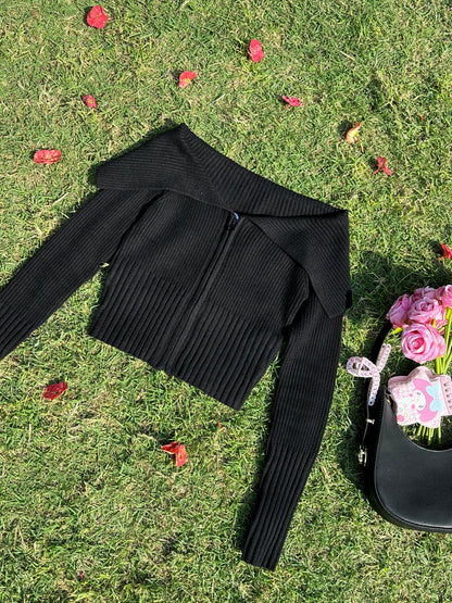 Monalisa Off Shoulder Top with Zipper