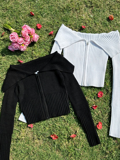 Monalisa Off Shoulder Top with Zipper