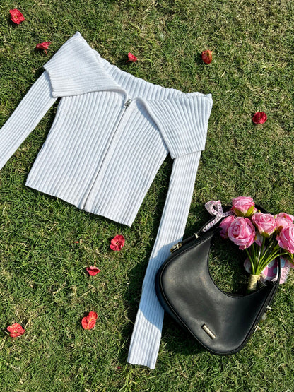 Monalisa Off Shoulder Top with Zipper