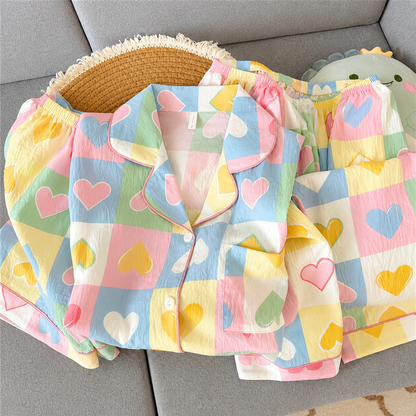 Pastel Heart 3 Piece Night Suit