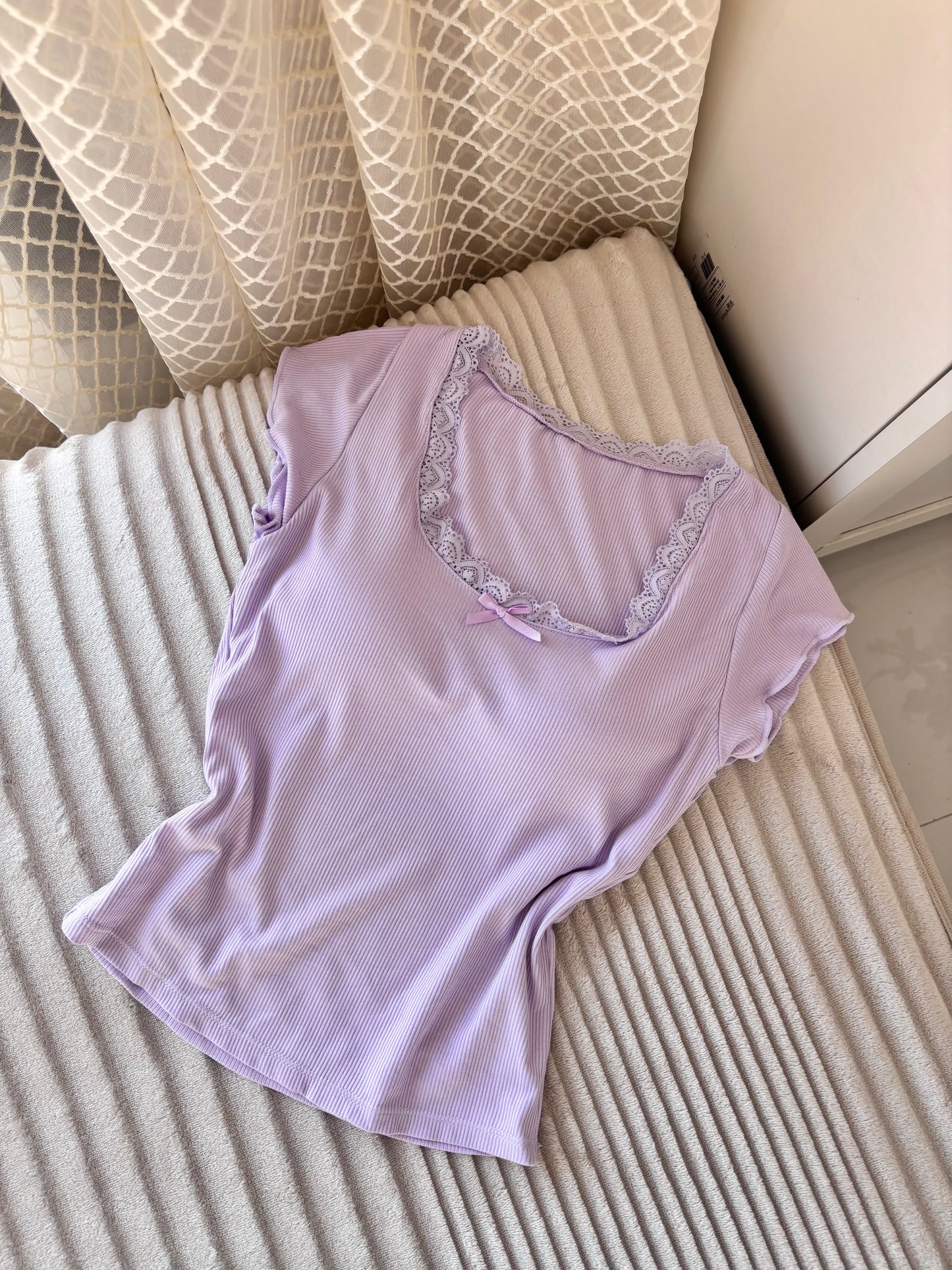 Basic Soft Lace In-built Bra Tops