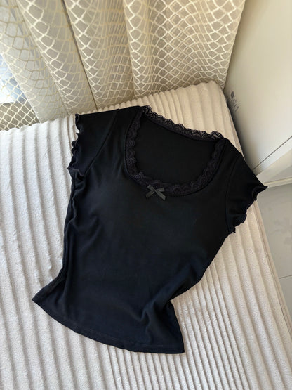 Basic Soft Lace In-built Bra Tops