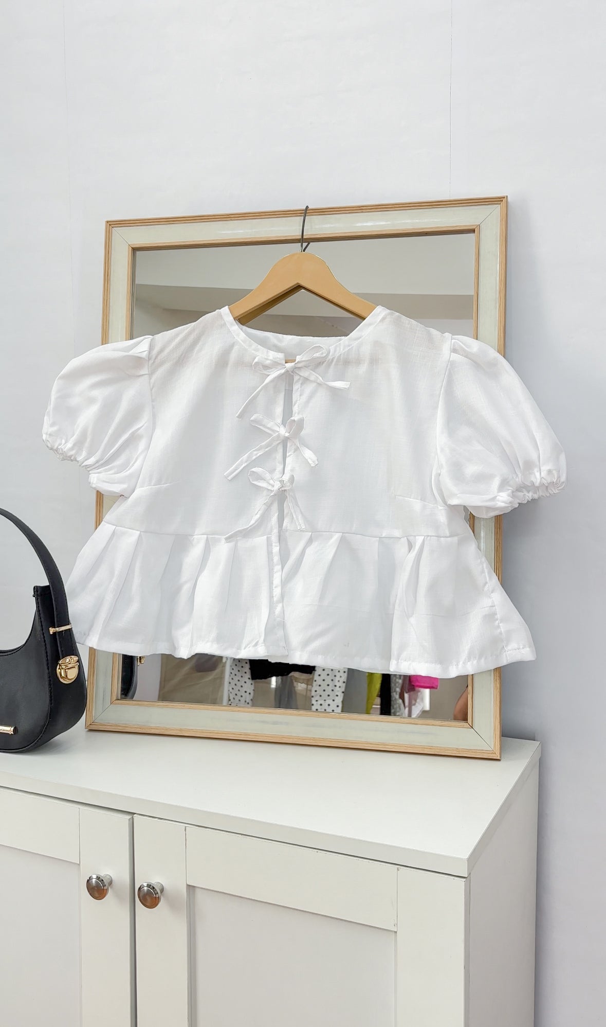 White Bow Top ( Up to 38 Bust)