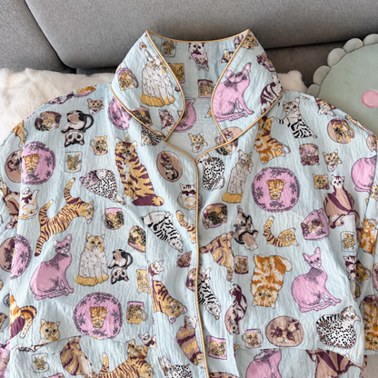 Cat Story Padded 3 Piece Night Suit