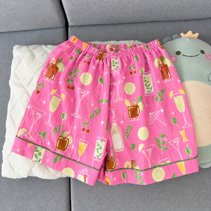 Cocktail Dreams Pink Padded 3 Piece Night Suit