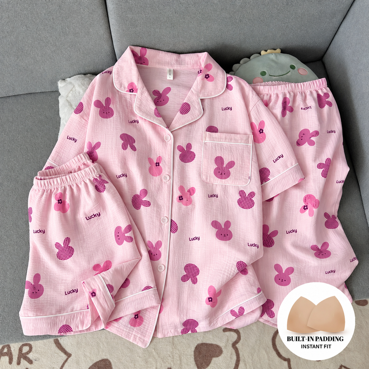 Lucky Bunny Padded 3 Piece Night Suit