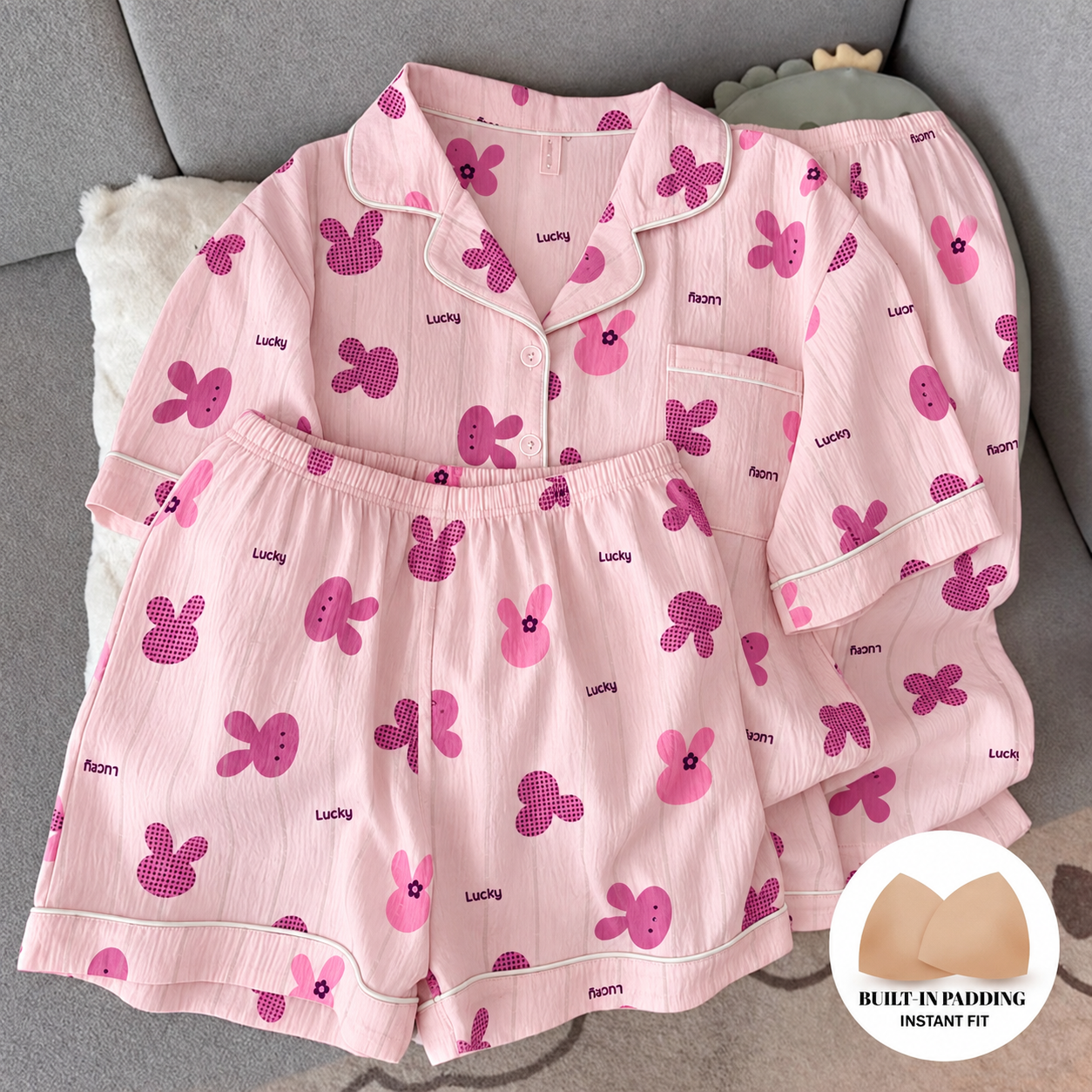 Lucky Bunny Padded 3 Piece Night Suit