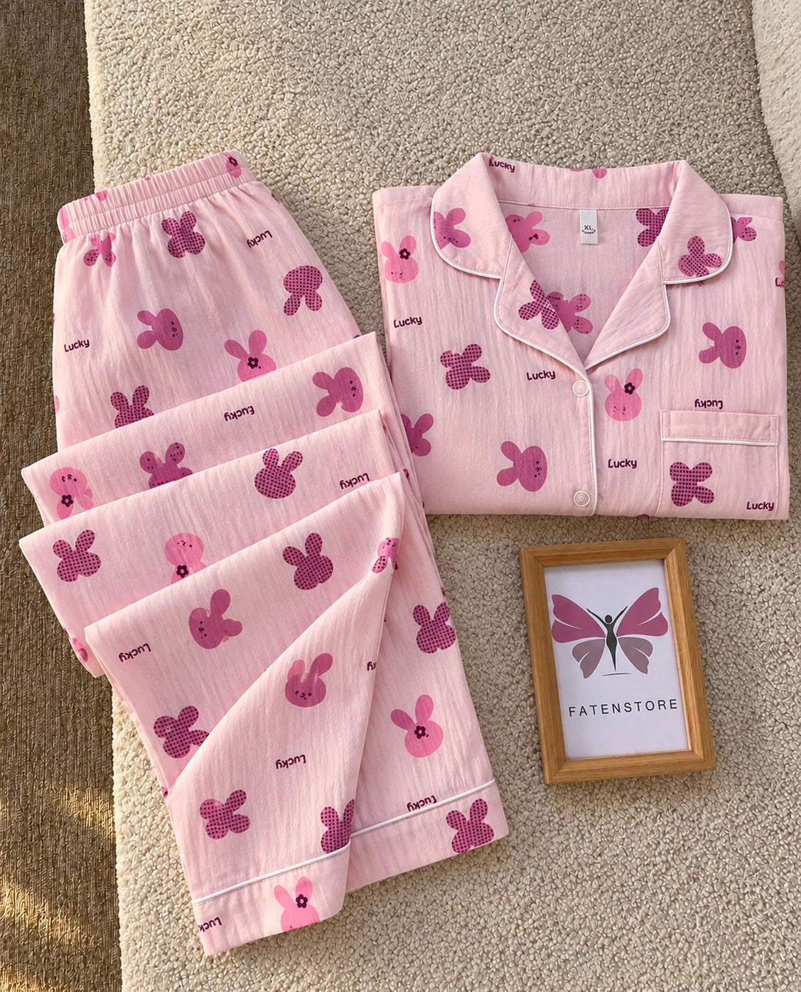 Lucky Bunny Padded 3 Piece Night Suit