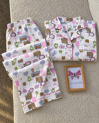Picnic Teddy Padded 3 Piece Night Suit