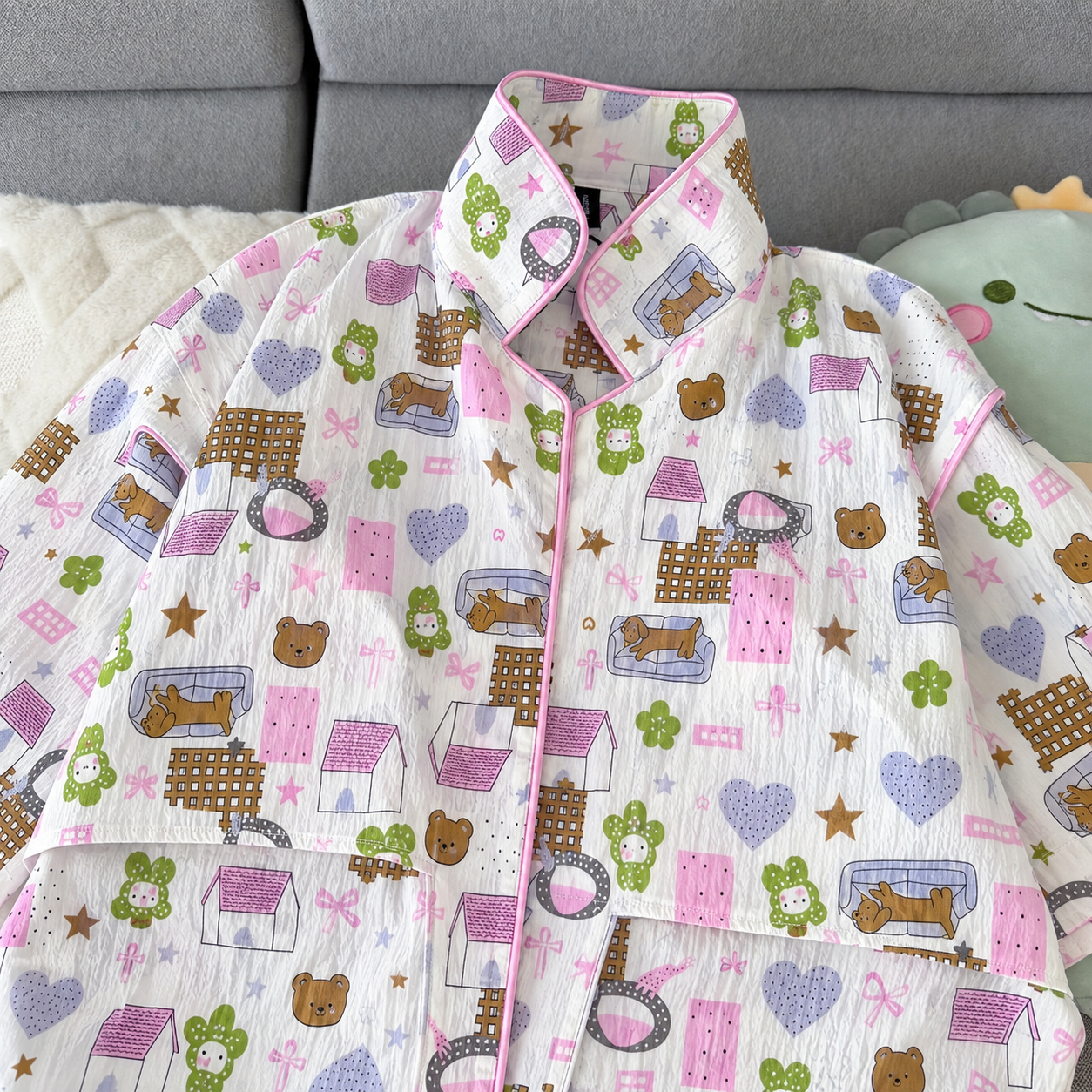 Picnic Teddy Padded 3 Piece Night Suit