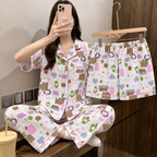 Picnic Teddy Padded 3 Piece Night Suit