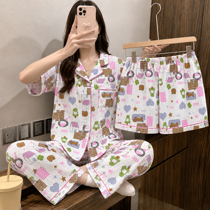 Picnic Teddy Padded 3 Piece Night Suit