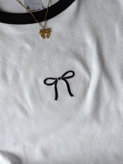 Bow Embroidery Tee