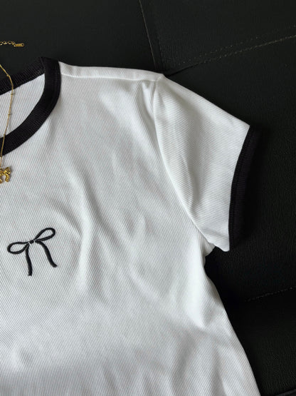 Bow Embroidery Tee