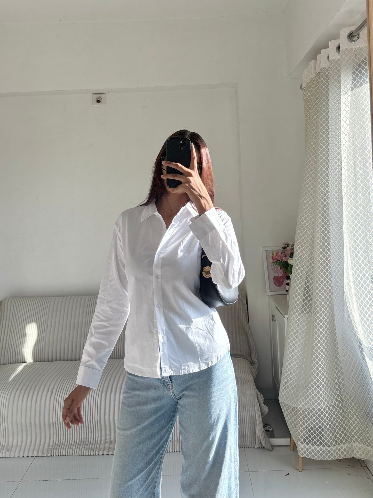 Basic White Fitted Corset Back Shirt