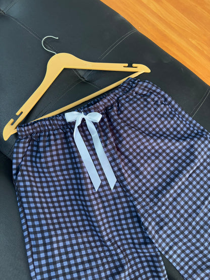 Black Checked Pants