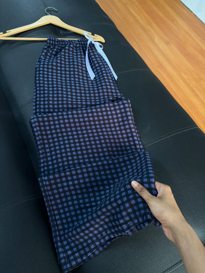 Black Checked Pants