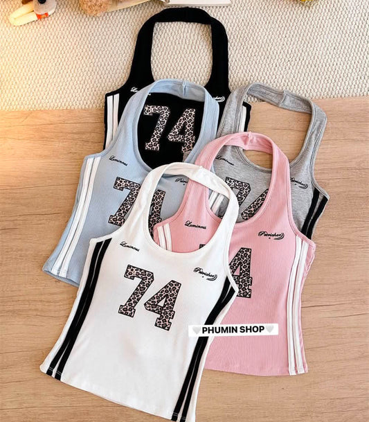 Varsity 74 Halter Neck Built-in Bra Tops