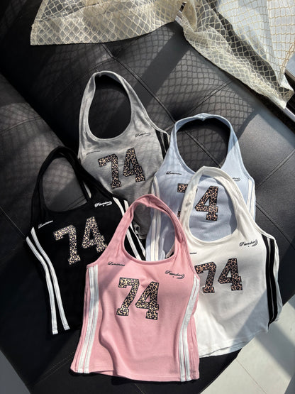 Varsity 74 Halter Neck Built-in Bra Tops