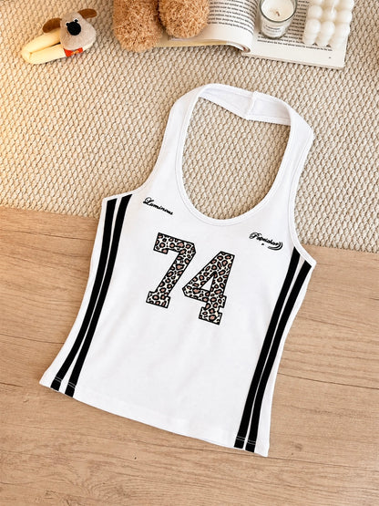 Varsity 74 Halter Neck Built-in Bra Tops