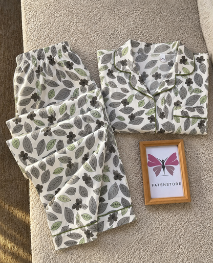 Leafy Meadow Padded 3 Piece Night Suit