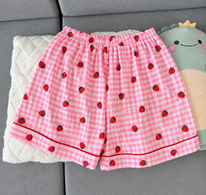 Pink Strawberry Padded 3 Piece Night Suit