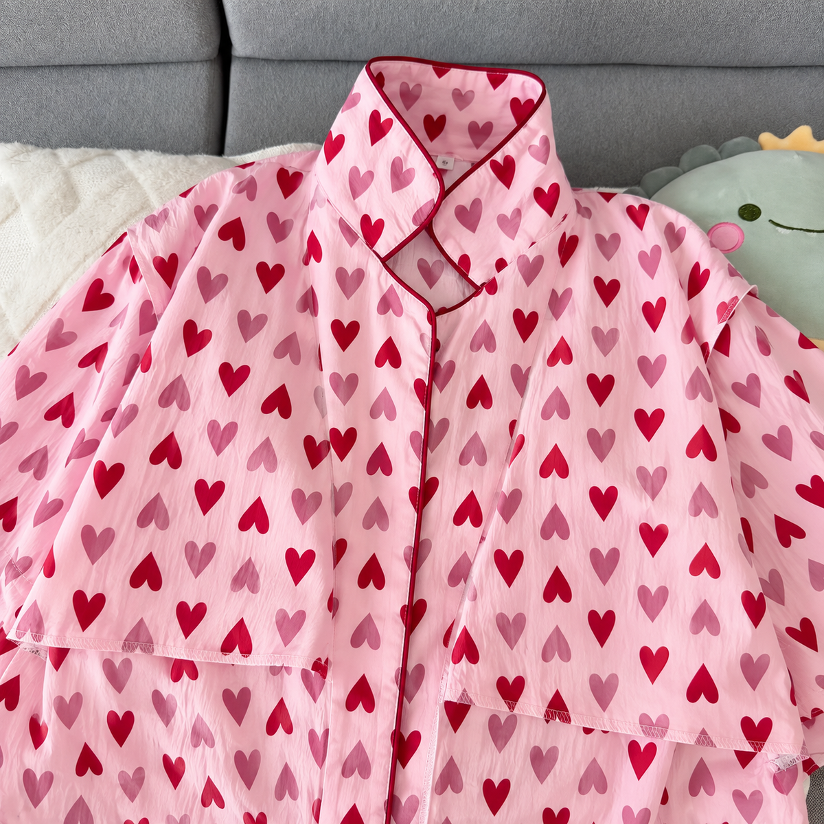 Blush Heart Padded 3 Piece Night Suit