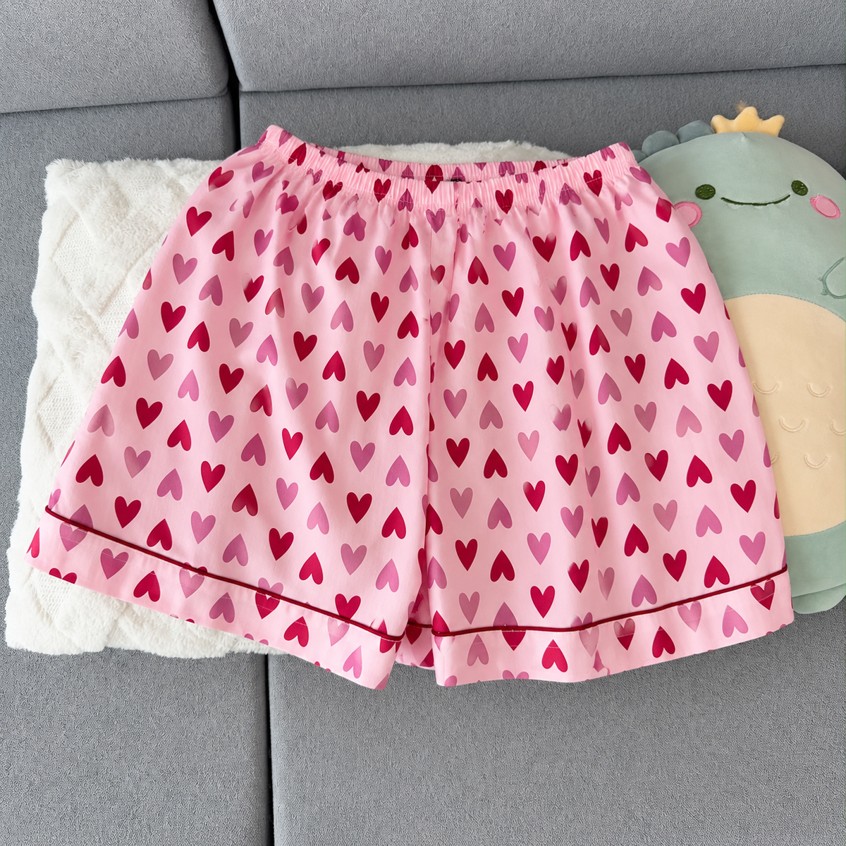 Blush Heart Padded 3 Piece Night Suit