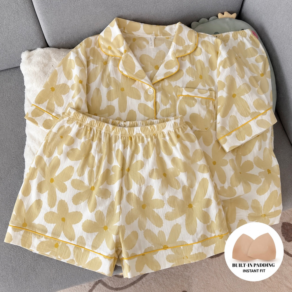 Daisy Dune Padded 3 Piece Night Suit
