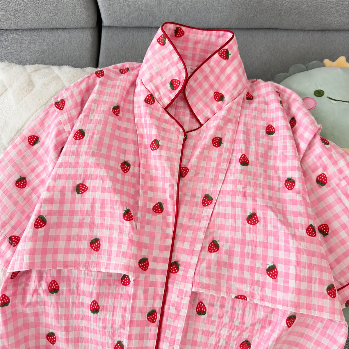 Pink Strawberry Padded 3 Piece Night Suit