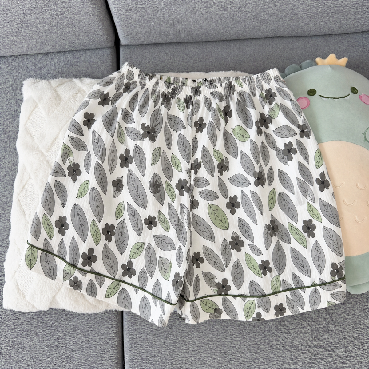 Leafy Meadow Padded 3 Piece Night Suit