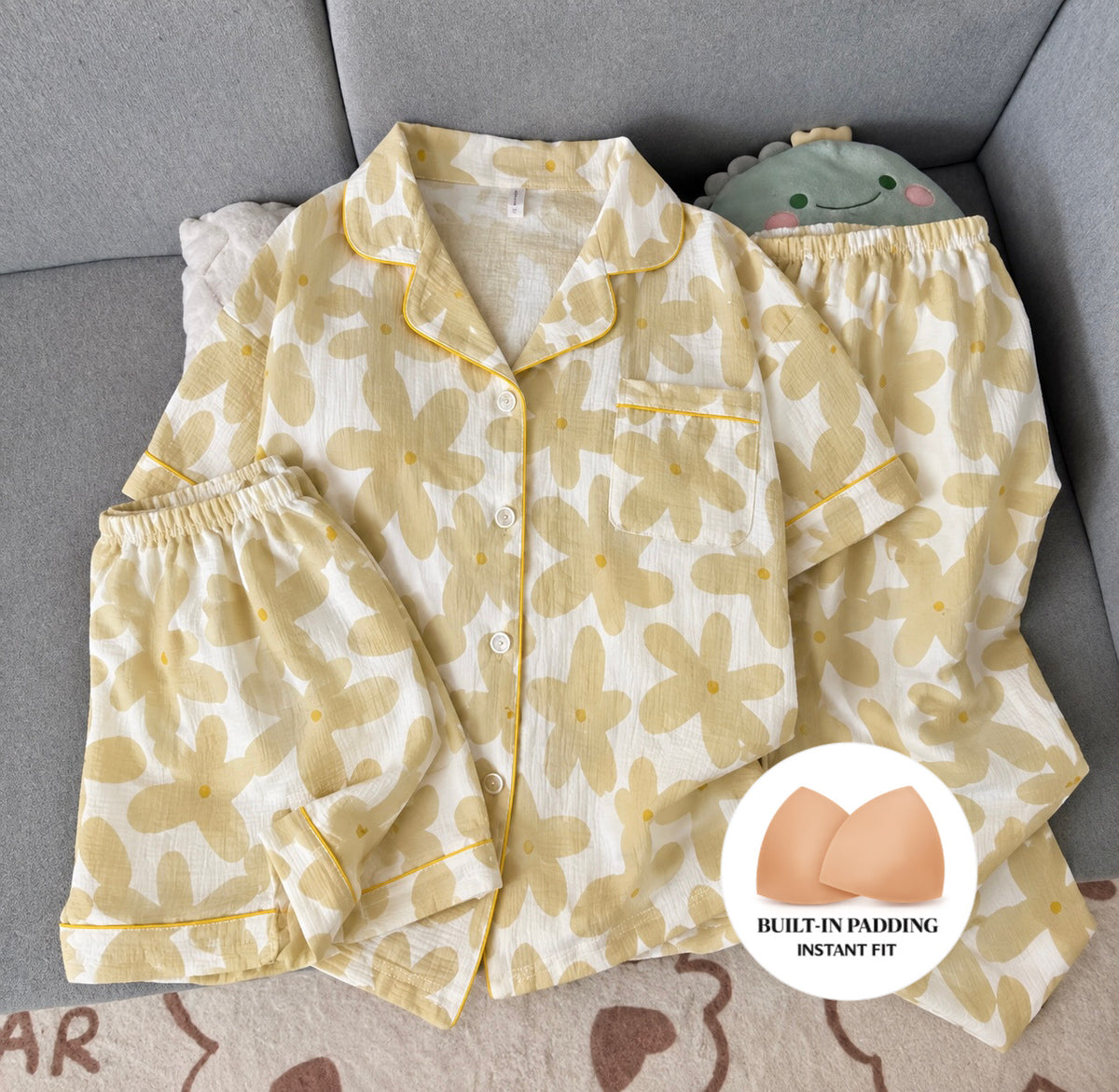 Daisy Dune Padded 3 Piece Night Suit