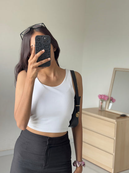 White Double Layer Cami Top