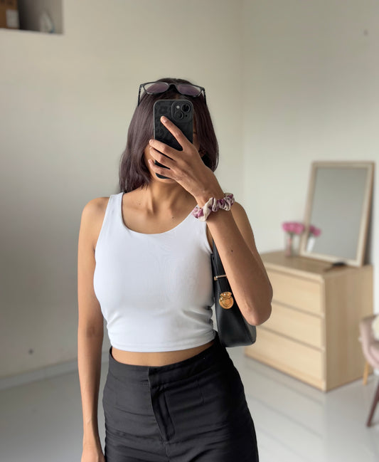 White Double Layer Cami Top