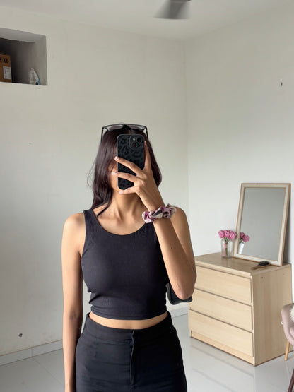 Black Double Layer Cami Top