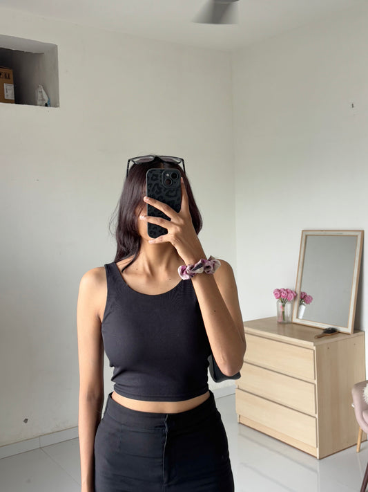 Black Double Layer Cami Top