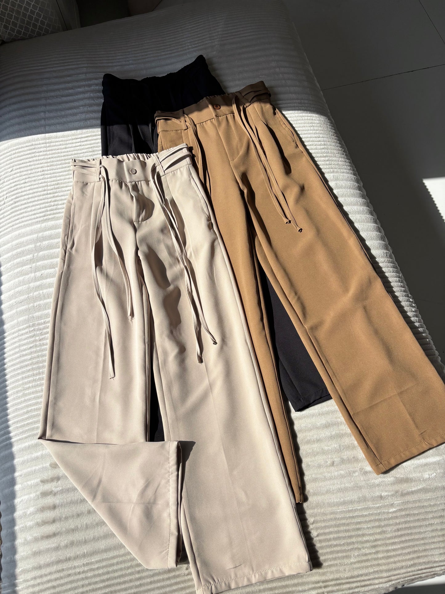Pleated Wrap-Belt Trousers