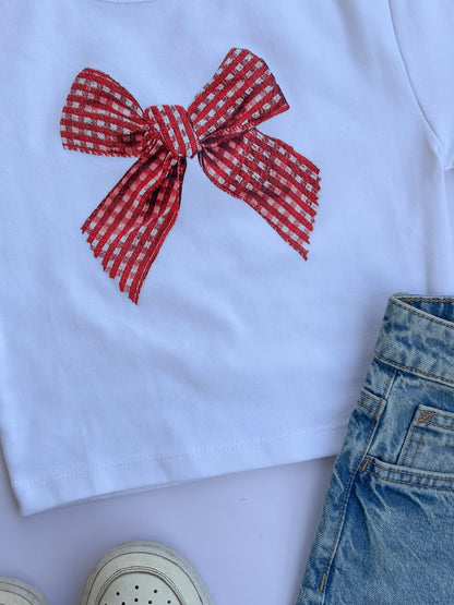 Gingham baby tee