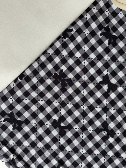 Black Bow Checked Pants