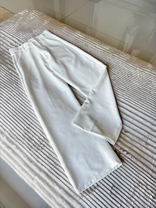 White Straight Fit Trouser