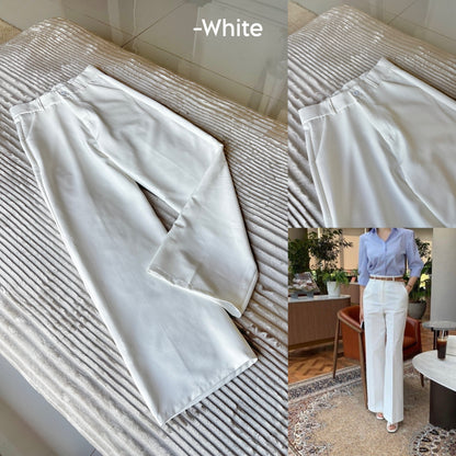 White Straight Fit Trouser