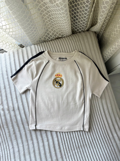 "Royal Club" Beige Shade01 Crop Tee