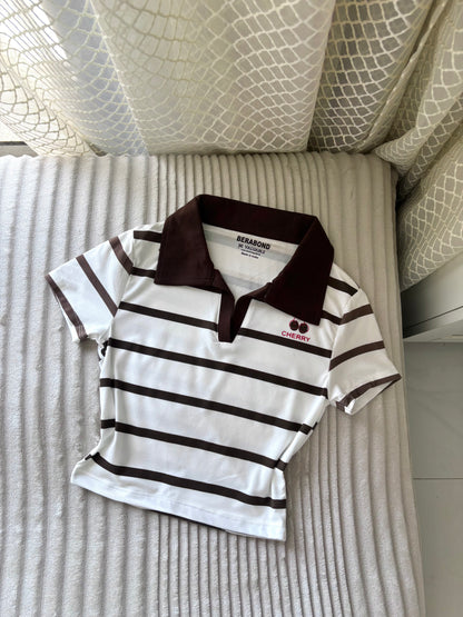 Polo Brown Crop Tee